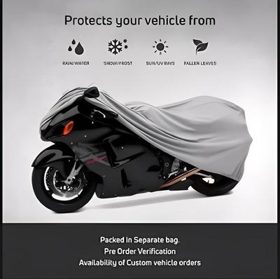 Bike Top Cover Water & Scratch Proof Bike Top Cover Bike PARACHUTE with Pu Coating - Fits for cd70CC, and 125cc all bikes