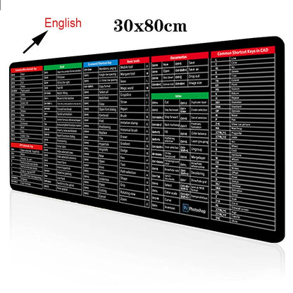 Keyboard Mouse Mat - Shortcut Key Pattern Mouse Keyboard Pad,Extra Large Keyboard Pad with Office Software Shortcuts Pattern,Computer Non-Slip Mat for Desk PC, Laptop,Office (C, L: 900 * 400 * 3mm)