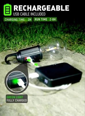 Rechargeable Portable LED Camping Lantern, Tent Lamp with Clip Hook, Essentials Tent Accessories Emergency Camping Lights for Backpacking Camping Hiking Fishing Hurricane Outage type -c charging-Rechargeable Led Light