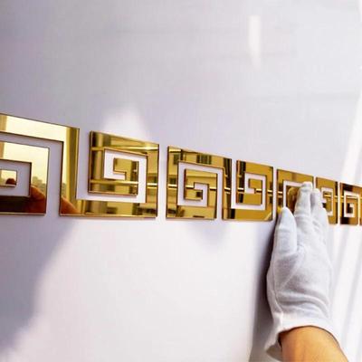 MZ93620004PKSR Golden Wall Mirror, 6 Pcs